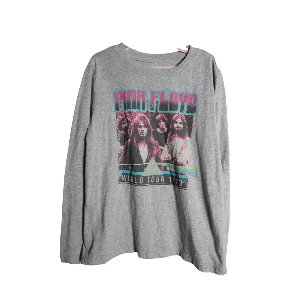 Pink Floyd Long Sleeve Shirt Size M World Tour 1973 Graphic Gray